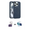 MARSİLYAN™- iPhone 16 Pro Max Kılıf Yankı Form Serisi - Siyah 3D Antistatik Seramik Nano Ekran Koruyucu + Bilvis Titan Kamera Lens - SH