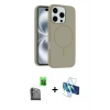 MARSİLYAN™- iPhone 16 Pro Max Kılıf Yankı Form Serisi - Siyah 3D Antistatik Seramik Nano Ekran Koruyucu + Raze Metal Kamera Lens - SH