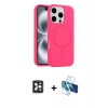 MARSİLYAN™- iPhone 16 Pro Max Kılıf Yankı Form Serisi - Siyah 3D Antistatik Seramik Nano Ekran Koruyucu + Siyah PVD Metal Kamera Lens