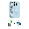 MARSİLYAN™- iPhone 16 Pro Max Kılıf Yankı Form Serisi - Siyah 3D Antistatik Seramik Nano Ekran Koruyucu + Raze Metal Kamera Lens - SH