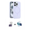 MARSİLYAN™- iPhone 16 Pro Max Kılıf Yankı Form Serisi - Siyah 3D Antistatik Seramik Nano Ekran Koruyucu + Bilvis Titan Kamera Lens - TMGI