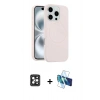 MARSİLYAN™- iPhone 16 Pro Max Kılıf Yankı Form Serisi - Siyah 3D Antistatik Seramik Nano Ekran Koruyucu + Siyah PVD Metal Kamera Lens