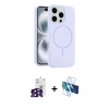 MARSİLYAN™- iPhone 16 Pro Max Kılıf Yankı Form Serisi - Siyah 3D Antistatik Seramik Nano Ekran Koruyucu + Bilvis Titan Kamera Lens - SH