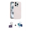 MARSİLYAN™- iPhone 16 Pro Max Kılıf Yankı Form Serisi - Siyah 3D Antistatik Seramik Nano Ekran Koruyucu + Bilvis Titan Kamera Lens - GS