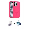 MARSİLYAN™- iPhone 16 Pro Max Kılıf Yankı Form Serisi - Siyah 3D Antistatik Seramik Nano Ekran Koruyucu + Bilvis Titan Kamera Lens - TMGI