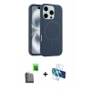 MARSİLYAN™- iPhone 16 Pro Max Kılıf Yankı Form Serisi - Siyah 3D Antistatik Seramik Nano Ekran Koruyucu + Raze Metal Kamera Lens - SH