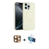 MARSİLYAN™- iPhone 16 Pro Max Kılıf Yankı Form Serisi - Siyah 3D Antistatik Seramik Nano Ekran Koruyucu + Pers Alüminyum Kamera Lens - CLTM