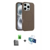 MARSİLYAN™- iPhone 16 Pro Max Kılıf Yankı Form Serisi - Siyah 3D Antistatik Seramik Nano Ekran Koruyucu + Raze Metal Kamera Lens - SH