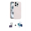 MARSİLYAN™- iPhone 16 Pro Max Kılıf Yankı Form Serisi - Siyah 3D Antistatik Seramik Nano Ekran Koruyucu + Bilvis Titan Kamera Lens - TMGI