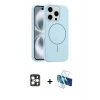 MARSİLYAN™- iPhone 16 Pro Max Kılıf Yankı Form Serisi - Siyah 3D Antistatik Seramik Nano Ekran Koruyucu + PVD Metal Kamera Lens - GD