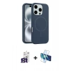 MARSİLYAN™- iPhone 16 Pro Max Kılıf Yankı Form Serisi - Siyah 3D Antistatik Seramik Nano Ekran Koruyucu + Bilvis Titan Kamera Lens - TMGI