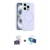MARSİLYAN™- iPhone 16 Pro Max Kılıf Yankı Form Serisi - Siyah 3D Antistatik Seramik Nano Ekran Koruyucu + Bilvis Titan Kamera Lens - GS