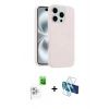 MARSİLYAN™- iPhone 16 Pro Max Kılıf Yankı Form Serisi - Siyah 3D Antistatik Seramik Nano Ekran Koruyucu + Raze Metal Kamera Lens - BZ