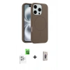 MARSİLYAN™- iPhone 16 Pro Max Kılıf Yankı Form Serisi - Siyah Bilvis 3D Cam Ekran Koruyucu + Raze Metal Kamera Lens - BZ