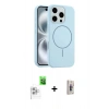 MARSİLYAN™- iPhone 16 Pro Max Kılıf Yankı Form Serisi - Siyah Bilvis 3D Cam Ekran Koruyucu + Raze Metal Kamera Lens - BZ