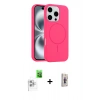 MARSİLYAN™- iPhone 16 Pro Max Kılıf Yankı Form Serisi - Siyah Bilvis 3D Cam Ekran Koruyucu + Raze Metal Kamera Lens - BZ