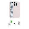 MARSİLYAN™- iPhone 16 Pro Max Kılıf Yankı Form Serisi - Siyah Bilvis 3D Cam Ekran Koruyucu + Raze Metal Kamera Lens - BZ