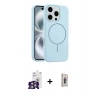 MARSİLYAN™- iPhone 16 Pro Max Kılıf Yankı Form Serisi - Siyah Bilvis 3D Cam Ekran Koruyucu + Bilvis Titan Kamera Lens - GS
