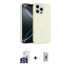 MARSİLYAN™- iPhone 16 Pro Max Kılıf Yankı Form Serisi - Siyah Bilvis 3D Cam Ekran Koruyucu + Bilvis Titan Kamera Lens - GS