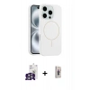MARSİLYAN™- iPhone 16 Pro Max Kılıf Yankı Form Serisi - Siyah Bilvis 3D Cam Ekran Koruyucu + Bilvis Titan Kamera Lens - GS