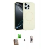 MARSİLYAN™- iPhone 16 Pro Max Kılıf Yankı Form Serisi - Siyah Bilvis 3D Cam Ekran Koruyucu + Raze Metal Kamera Lens - CLTM