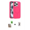 MARSİLYAN™- iPhone 16 Pro Max Kılıf Yankı Form Serisi - Siyah Bilvis 3D Cam Ekran Koruyucu + Raze Metal Kamera Lens - CLTM