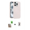 MARSİLYAN™- iPhone 16 Pro Max Kılıf Yankı Form Serisi - Siyah Bilvis 3D Cam Ekran Koruyucu + Raze Metal Kamera Lens - CLTM