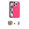 MARSİLYAN™- iPhone 16 Pro Max Kılıf Yankı Form Serisi - Siyah Bilvis 3D Cam Ekran Koruyucu + Pers Alüminyum Kamera Lens - CLTM