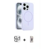 MARSİLYAN™- iPhone 16 Pro Max Kılıf Yankı Form Serisi - Siyah Bilvis 3D Cam Ekran Koruyucu + Pers Alüminyum Kamera Lens - GS