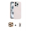 MARSİLYAN™- iPhone 16 Pro Max Kılıf Yankı Form Serisi - Siyah Bilvis 3D Cam Ekran Koruyucu + Pers Alüminyum Kamera Lens - CLTM
