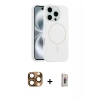 MARSİLYAN™- iPhone 16 Pro Max Kılıf Yankı Form Serisi - Siyah Bilvis 3D Cam Ekran Koruyucu + Pers Alüminyum Kamera Lens - CLTM