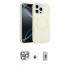 MARSİLYAN™- iPhone 16 Pro Max Kılıf Yankı Form Serisi - Siyah Bilvis 3D Cam Ekran Koruyucu + Pers Alüminyum Kamera Lens - GI