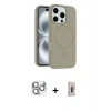 MARSİLYAN™- iPhone 16 Pro Max Kılıf Yankı Form Serisi - Siyah Bilvis 3D Cam Ekran Koruyucu + Pers Alüminyum Kamera Lens - GS