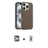 MARSİLYAN™- iPhone 16 Pro Max Kılıf Yankı Form Serisi - Siyah Bilvis 3D Cam Ekran Koruyucu + PVD Metal Kamera Lens - GS