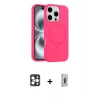 MARSİLYAN™- iPhone 16 Pro Max Kılıf Yankı Form Serisi - Siyah Bilvis 3D Cam Ekran Koruyucu + PVD Metal Kamera Lens - GD