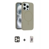 MARSİLYAN™- iPhone 16 Pro Max Kılıf Yankı Form Serisi - Siyah Bilvis 3D Cam Ekran Koruyucu + PVD Metal Kamera Lens - GD