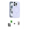 MARSİLYAN™- iPhone 16 Pro Max Kılıf Yankı Form Serisi - Siyah Bilvis 3D Cam Ekran Koruyucu + Raze Metal Kamera Lens - SH