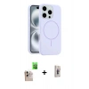 MARSİLYAN™- iPhone 16 Pro Max Kılıf Yankı Form Serisi - Siyah Bilvis 3D Cam Ekran Koruyucu + Raze Metal Kamera Lens - NLGY