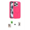 MARSİLYAN™- iPhone 16 Pro Max Kılıf Yankı Form Serisi - Siyah Bilvis 3D Cam Ekran Koruyucu + Raze Metal Kamera Lens - NLGY