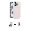MARSİLYAN™- iPhone 16 Pro Max Kılıf Yankı Form Serisi - Siyah Bilvis 3D Cam Ekran Koruyucu + Bilvis Titan Kamera Lens - TMGI