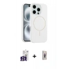 MARSİLYAN™- iPhone 16 Pro Max Kılıf Yankı Form Serisi - Siyah Bilvis 3D Cam Ekran Koruyucu + Bilvis Titan Kamera Lens - TMGI