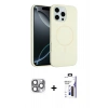 MARSİLYAN™- iPhone 16 Pro Max Kılıf Yankı Form Serisi - Siyah Bilvis 3X AR Hayalet Cam Ekran Koruyucu + Pers Alüminyum Kamera Lens - GI