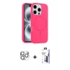MARSİLYAN™- iPhone 16 Pro Max Kılıf Yankı Form Serisi - Siyah Bilvis 3X AR Hayalet Cam Ekran Koruyucu + Pers Alüminyum Kamera Lens - GS