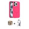 MARSİLYAN™- iPhone 16 Pro Max Kılıf Yankı Form Serisi - Siyah Bilvis 3X AR Hayalet Cam Ekran Koruyucu + Pers Alüminyum Kamera Lens - CLTM
