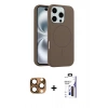 MARSİLYAN™- iPhone 16 Pro Max Kılıf Yankı Form Serisi - Siyah Bilvis 3X AR Hayalet Cam Ekran Koruyucu + Pers Alüminyum Kamera Lens - CLTM