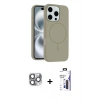 MARSİLYAN™- iPhone 16 Pro Max Kılıf Yankı Form Serisi - Siyah Bilvis 3X AR Hayalet Cam Ekran Koruyucu + Pers Alüminyum Kamera Lens - GI