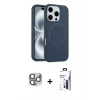 MARSİLYAN™- iPhone 16 Pro Max Kılıf Yankı Form Serisi - Siyah Bilvis 3X AR Hayalet Cam Ekran Koruyucu + Pers Alüminyum Kamera Lens - GI