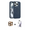 MARSİLYAN™- iPhone 16 Pro Max Kılıf Yankı Form Serisi - Siyah Bilvis 3X AR Hayalet Cam Ekran Koruyucu + Pers Alüminyum Kamera Lens - CLTM