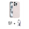 MARSİLYAN™- iPhone 16 Pro Max Kılıf Yankı Form Serisi - Siyah Bilvis 3X AR Hayalet Cam Ekran Koruyucu + Pers Alüminyum Kamera Lens - GS