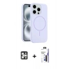 MARSİLYAN™- iPhone 16 Pro Max Kılıf Yankı Form Serisi - Siyah Bilvis 3X AR Hayalet Cam Ekran Koruyucu + PVD Metal Kamera Lens - GS